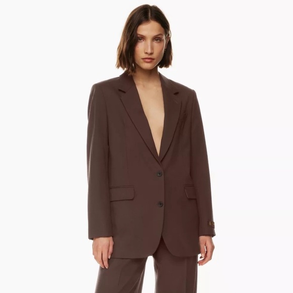 Aritzia Babaton Agency Blazer Relaxed Blazer in Brown Medium - Picture 1 of 9